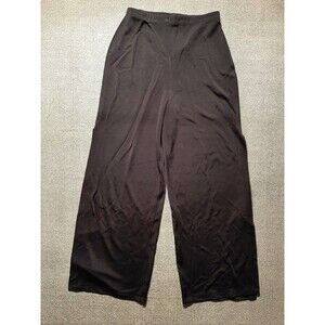 Nicole Bakti Womens Size L Large Black Side Slit Pants Rayon Nylon Lycra